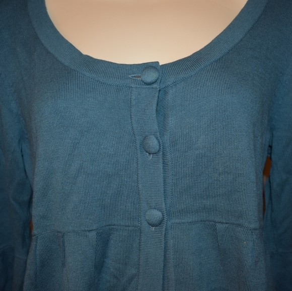 Geoffrey Beene‎ Button Top Flyaway Cardigan Blue M - Picture 3 of 7